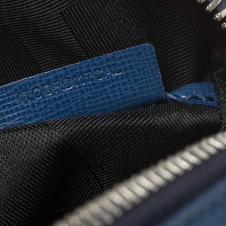 Pre Owned Burberry Deep Blue Leather Hambleton Briefcase