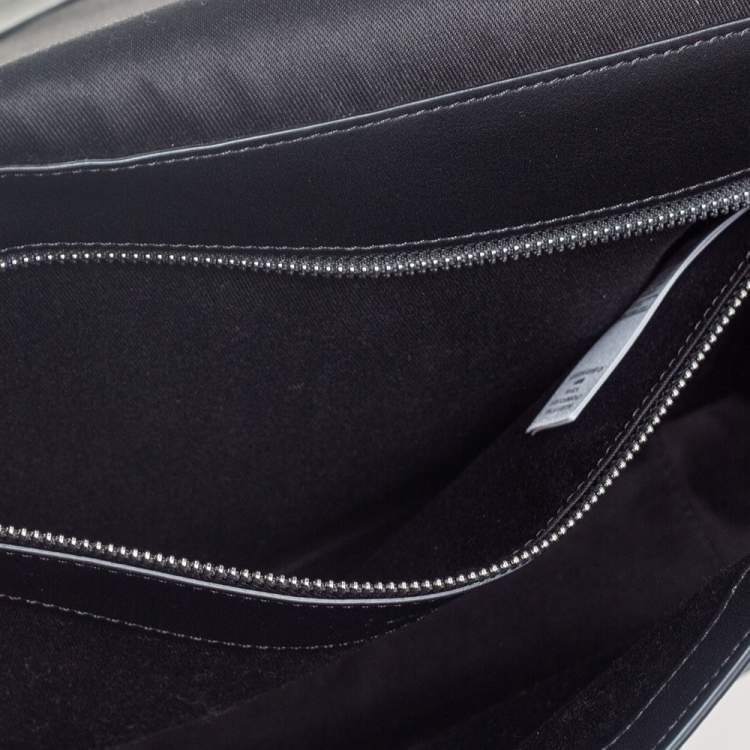 مملوكة مسبقًا Burberry Dark Charcoal Beat Check PVC and Leather Messenger Bag