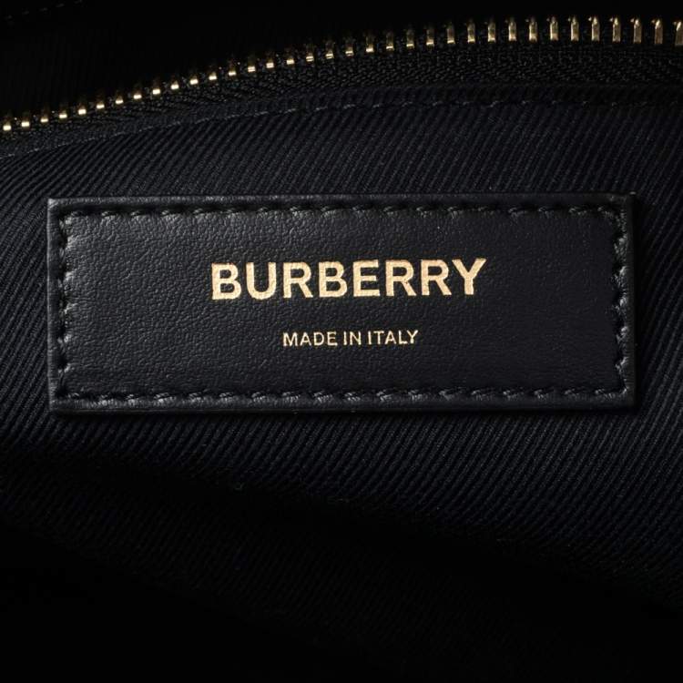 Pre Owned Burberry Bridle Brown Coated Canvas Medium Kennedy Duffle Bag