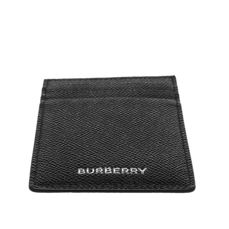 Pre Owned Burberry Black Leather Card Holder