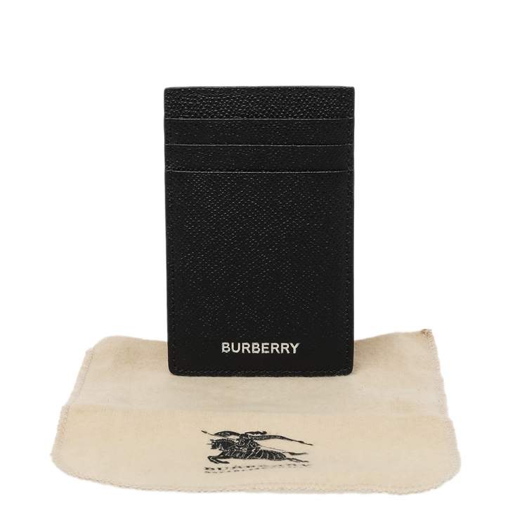 Pre Owned Burberry Black Leather Card Holder