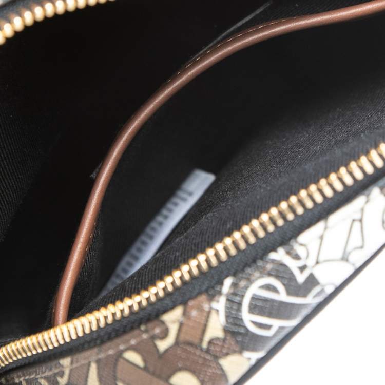 Pre Owned Burberry Bridle Brown Coated Canvas and Leather Thornton Crossbody Bag