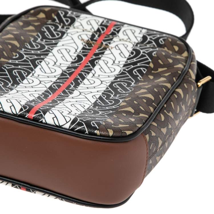 Pre Owned Burberry Bridle Brown Coated Canvas and Leather Thornton Crossbody Bag