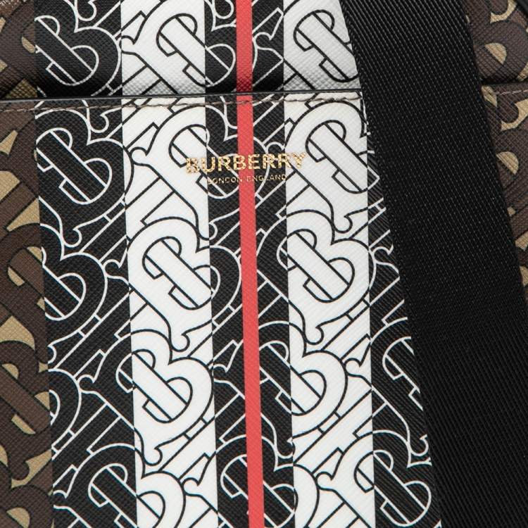 Pre Owned Burberry Bridle Brown Coated Canvas and Leather Thornton Crossbody Bag