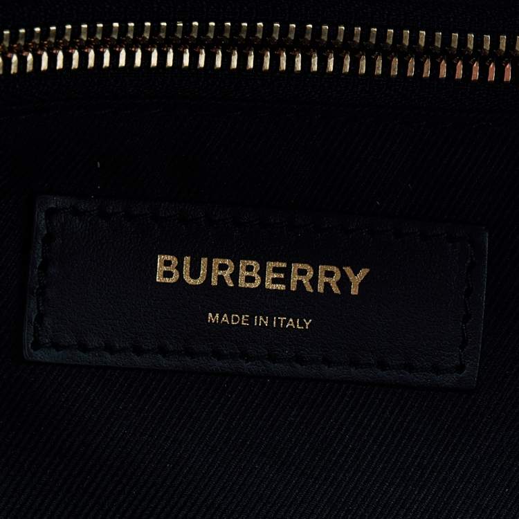 Pre Owned Burberry Brown/White TB Monogram Stripe Coated Canvas Extra Large Belt Bag