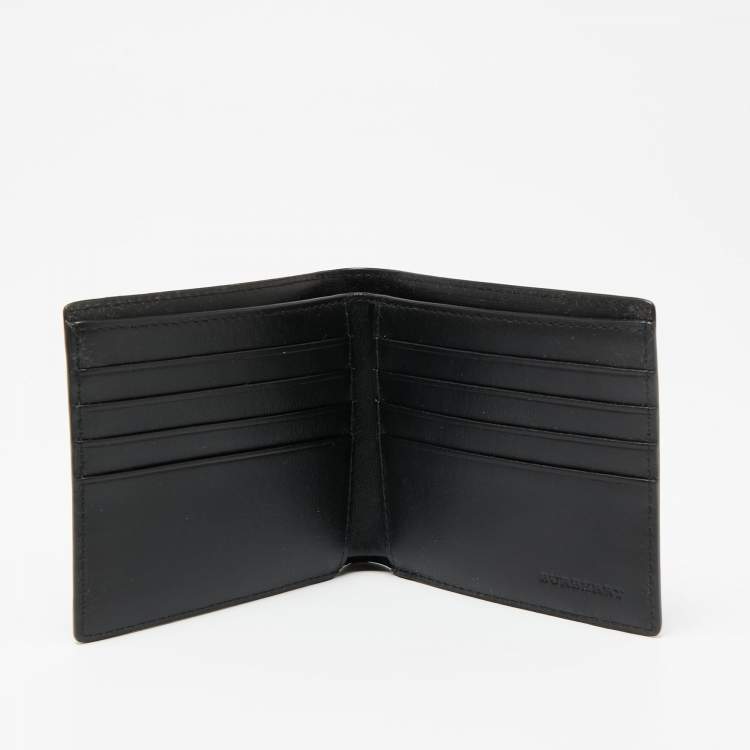 New Burberry International Bifold Black Leather Wallet