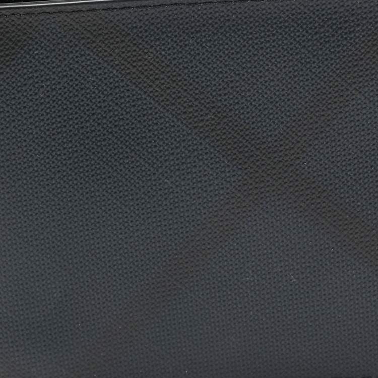 Pre Owned Burberry Navy Blue/Black London Check Leather Bifold Wallet