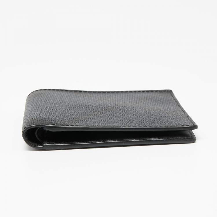 Pre Owned Burberry Navy Blue/Black London Check Leather Bifold Wallet