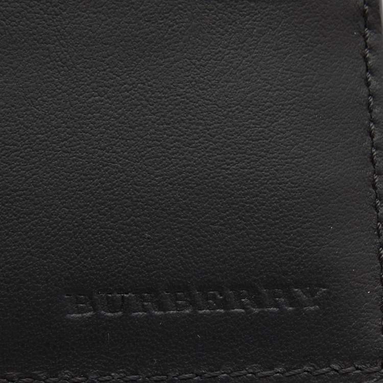 مملوكة مسبقًا Burberry Blue/Green Crest Print Leather Bifold Wallet