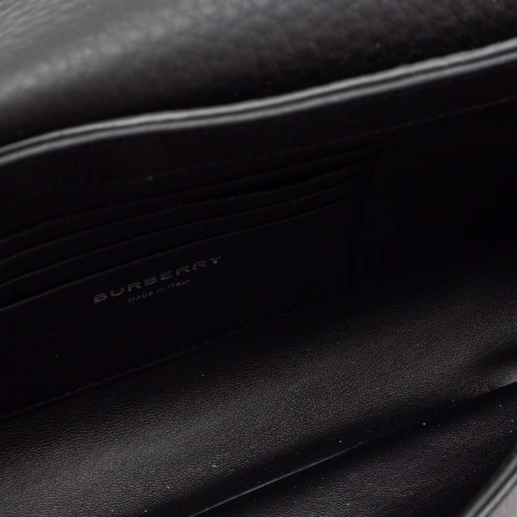 Pre Owned Burberry Black Leather Pocket  Belt Bag