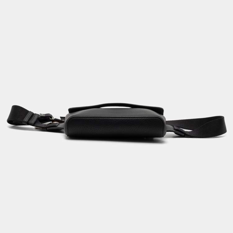 Pre Owned Burberry Black Leather Pocket  Belt Bag