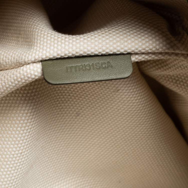 Pre Owned Burberry Green Camouflage Coated and Canvas Phoebe Drawstring Pouch