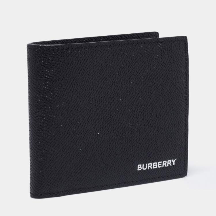 Pre Owned Burberry Black Grained Leather Bifold Wallet