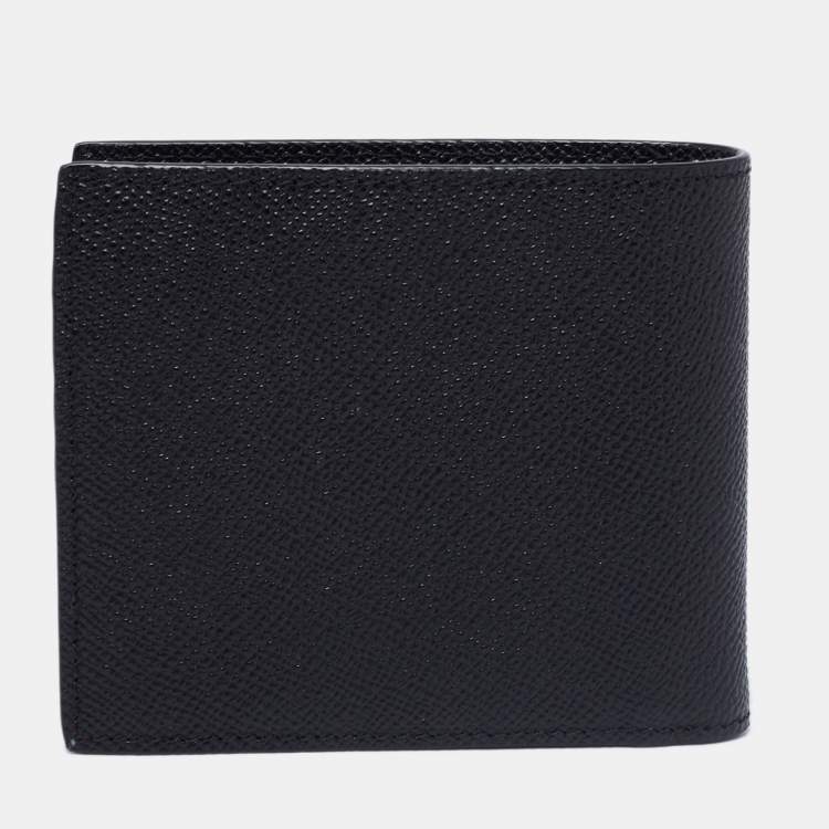 Pre Owned Burberry Black Grained Leather Bifold Wallet