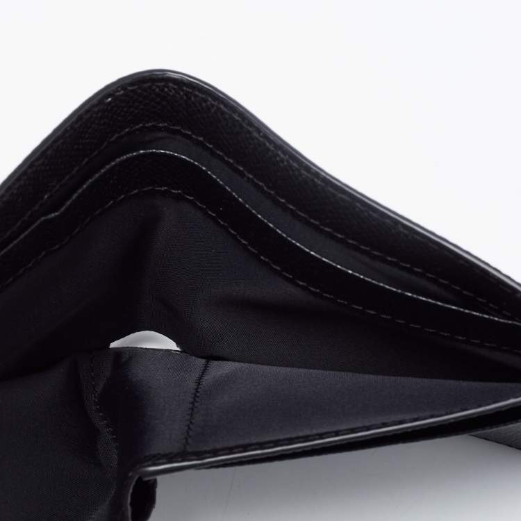 Pre Owned Burberry Black Grained Leather Bifold Wallet