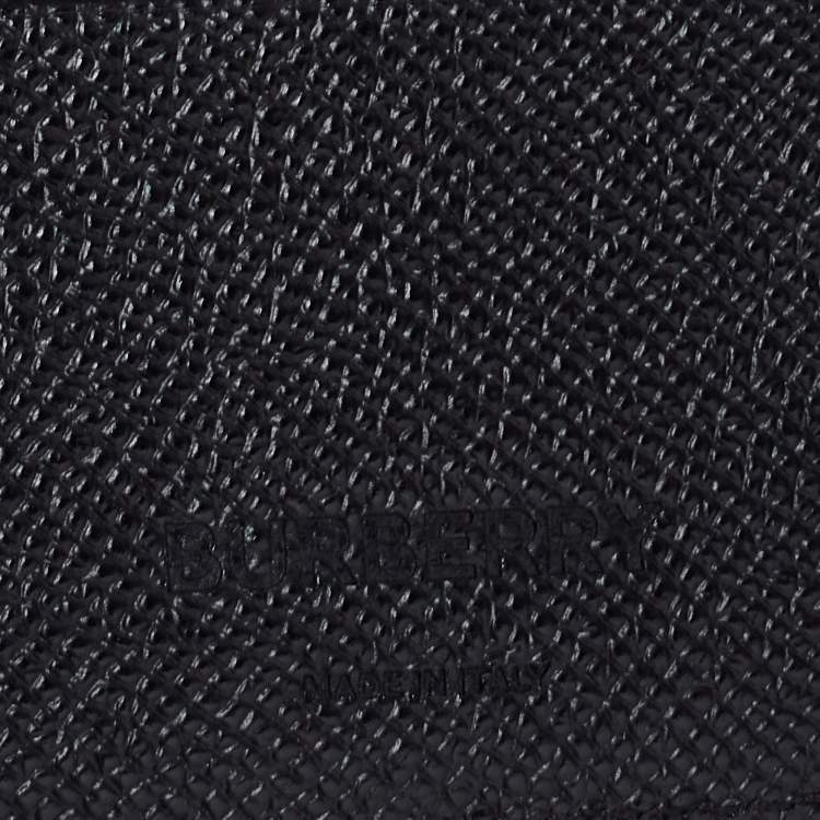 Pre Owned Burberry Black Grained Leather Bifold Wallet