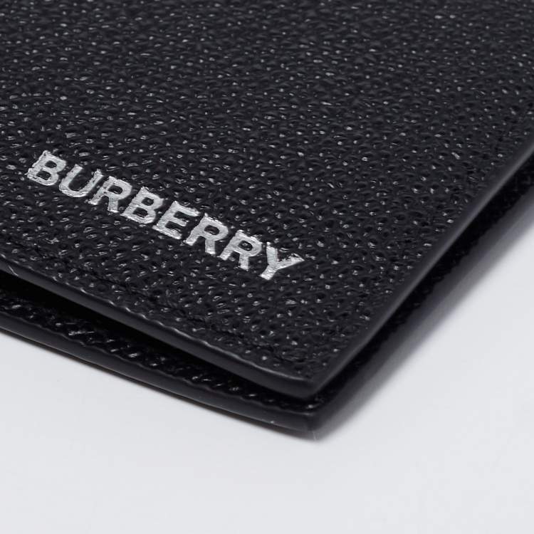 Pre Owned Burberry Black Grained Leather Bifold Wallet