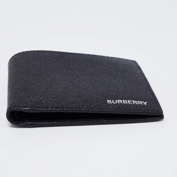 Pre Owned Burberry Black Grained Leather Bifold Wallet
