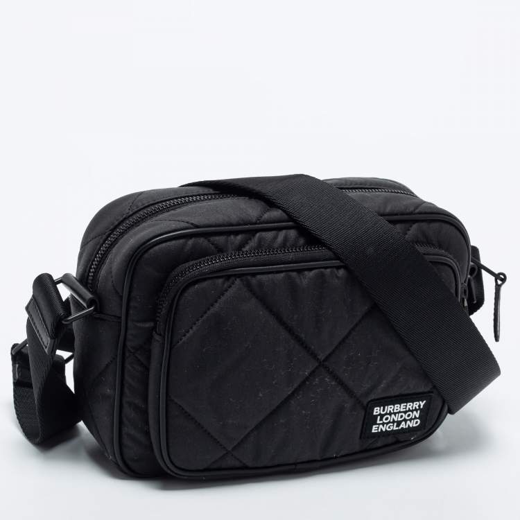 Pre Owned Burberry Black Quilted Canvas and Leather Paddy Crossbody Bag