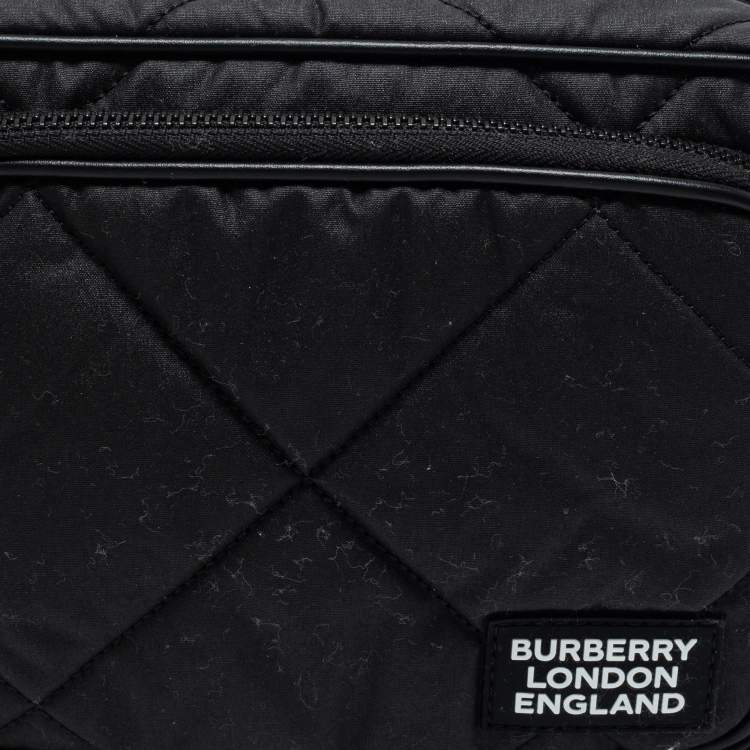 Pre Owned Burberry Black Quilted Canvas and Leather Paddy Crossbody Bag