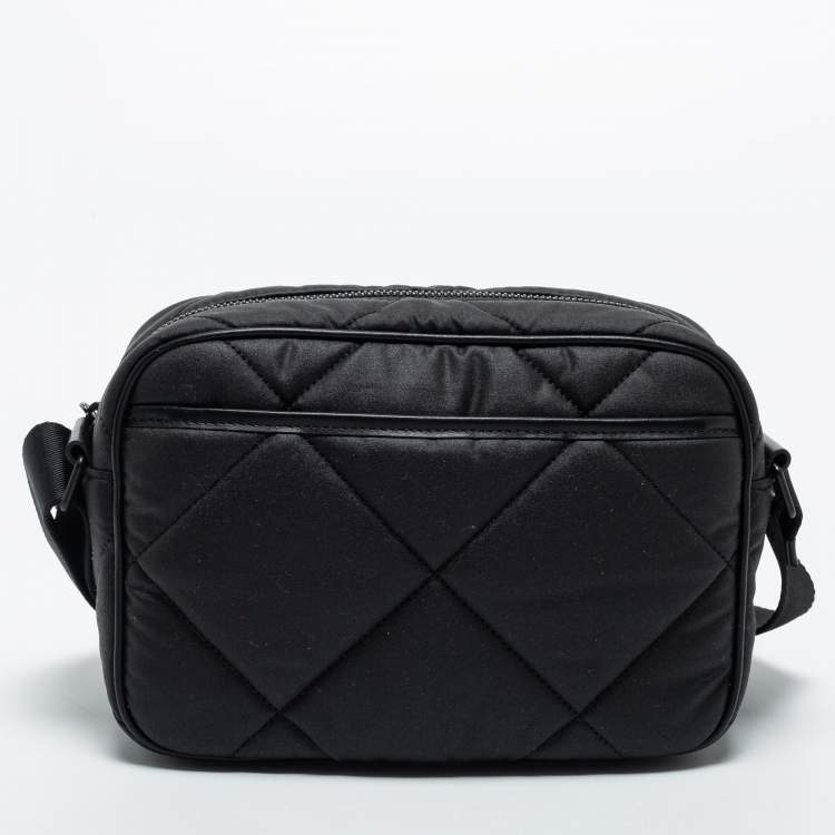 Pre Owned Burberry Black Quilted Canvas and Leather Paddy Crossbody Bag