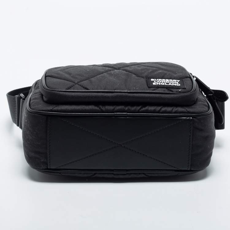 Pre Owned Burberry Black Quilted Canvas and Leather Paddy Crossbody Bag