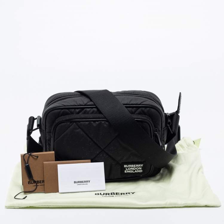 Pre Owned Burberry Black Quilted Canvas and Leather Paddy Crossbody Bag