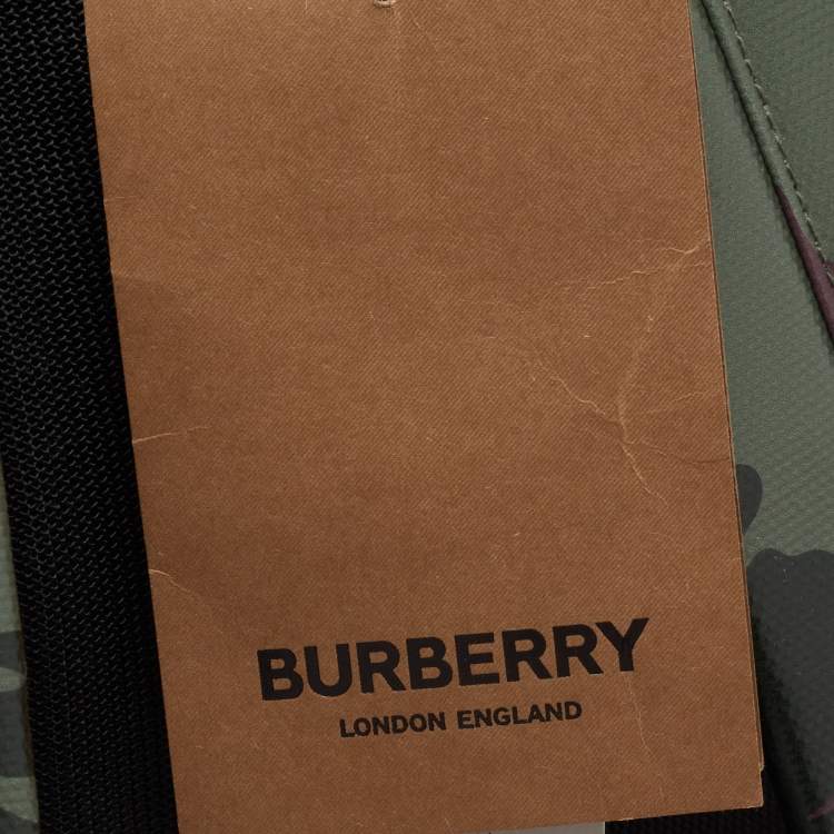 Pre Owned Burberry Green Camouflage Coated and Canvas Large Jack Backpack
