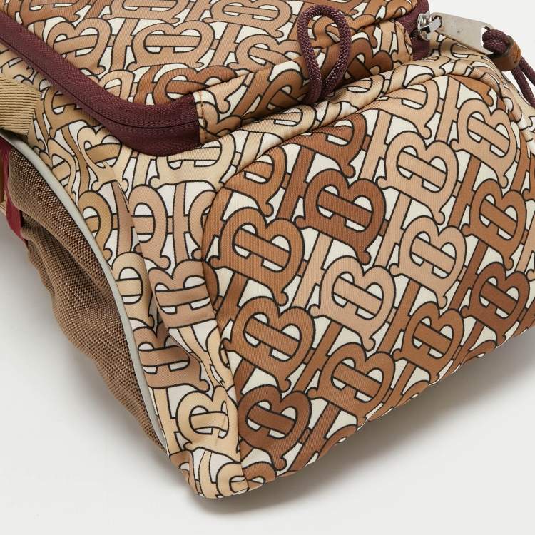 Pre Owned Burberry Beige TB Monogram Nylon Leo Belt Pack Bag