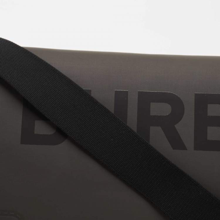 Pre Owned Burberry Grey/Black Horseferry Print Coated Canvas Messenger Bag