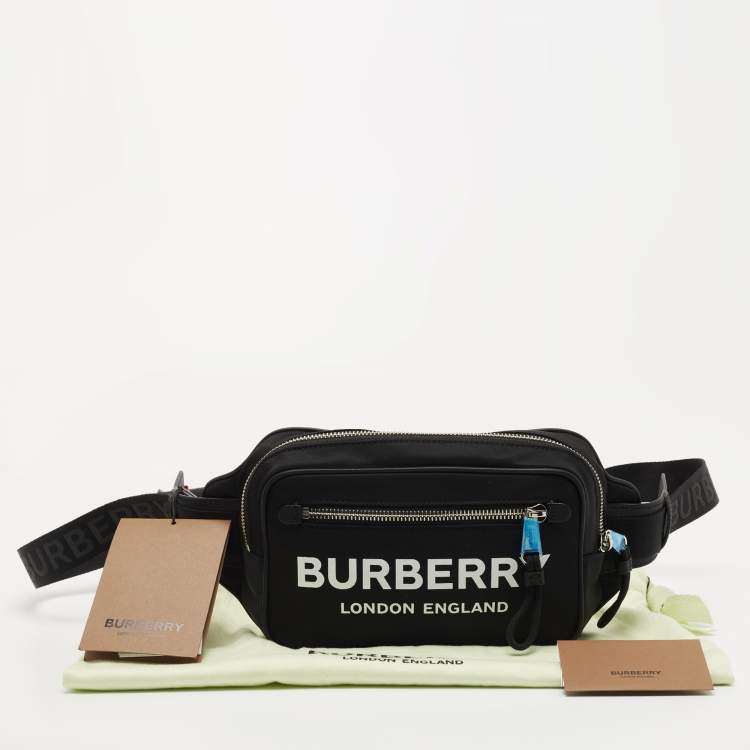 Pre Owned Burberry Black Nylon and Leather West Belt Bag 