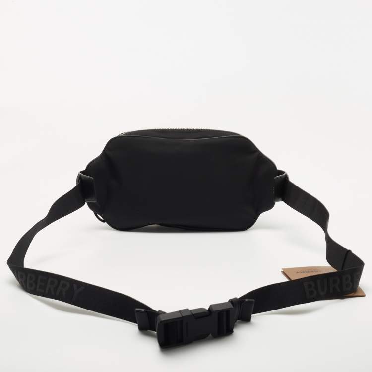 Pre Owned Burberry Black Nylon and Leather West Belt Bag 