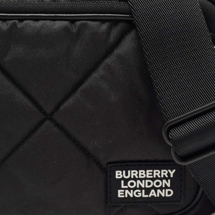 Pre Owned Burberry Black Quilted Nylon Paddy Crossbody Bag