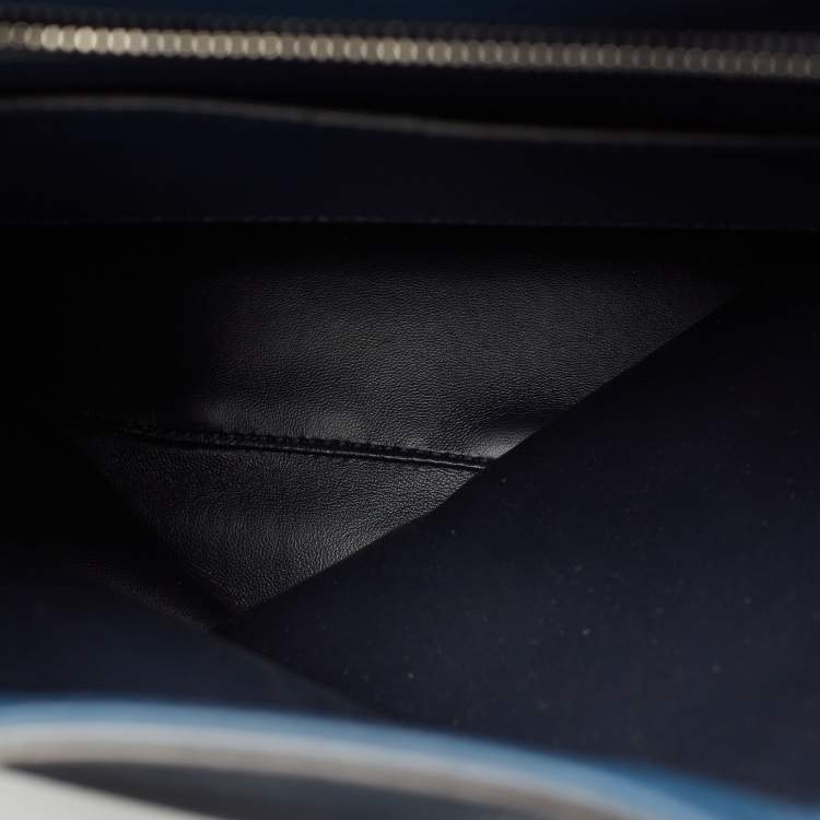 Pre Owned Burberry Ash Blue Leather Pocket Backpack