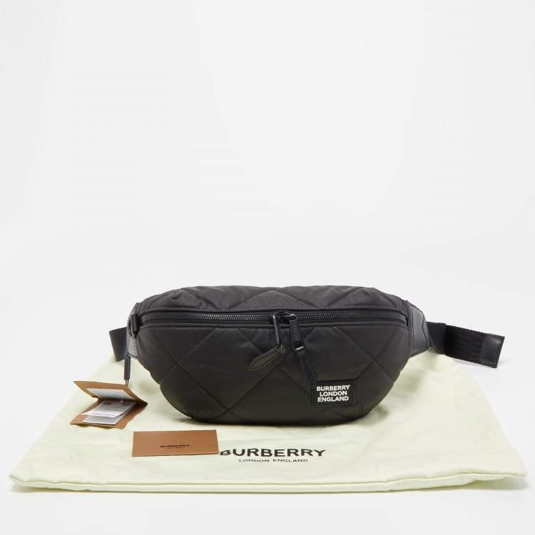 Pre Owned Burberry Black Quilted Fabric Medium Sonny Bum Bag