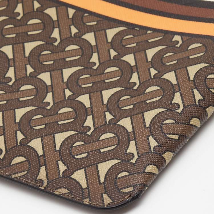 Pre Owned Burberry Multicolor TB-Print Coated Canvas Pouch
