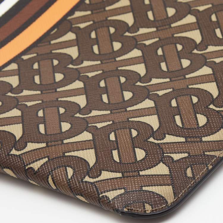 Pre Owned Burberry Multicolor TB-Print Coated Canvas Pouch