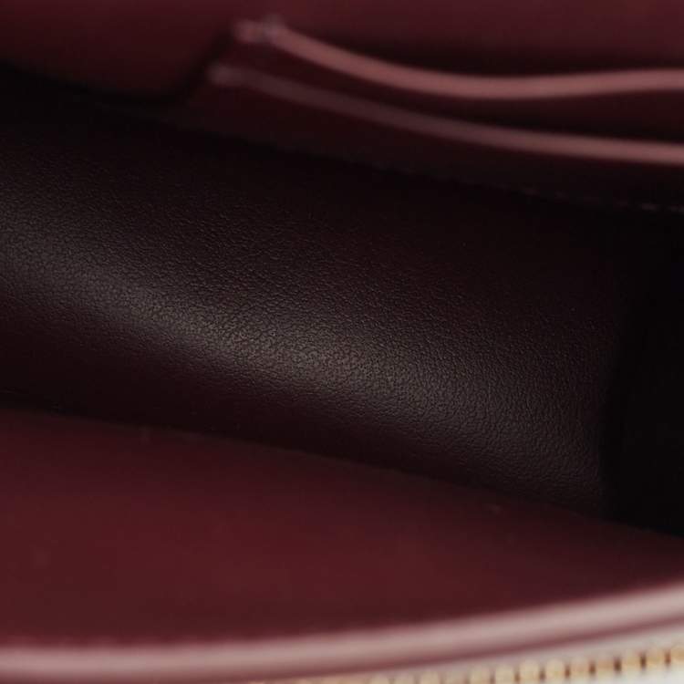Pre Owned Burberry Deep Maroon Leather Robin Crossbody Bag
