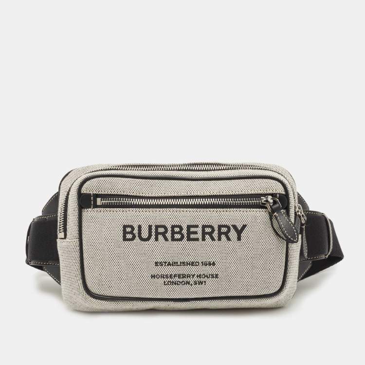 Burberry Grey Canvas and Leather West Belt Bag Burberry | The Luxury Closet