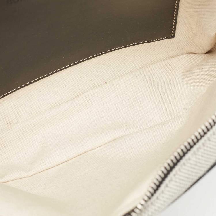 Pre Owned Burberry Grey Canvas and Leather West Belt Bag