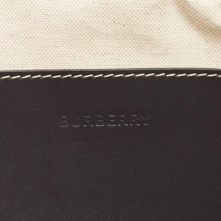 Pre Owned Burberry Grey Canvas and Leather West Belt Bag