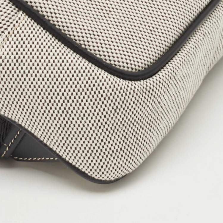 Pre Owned Burberry Grey Canvas and Leather West Belt Bag