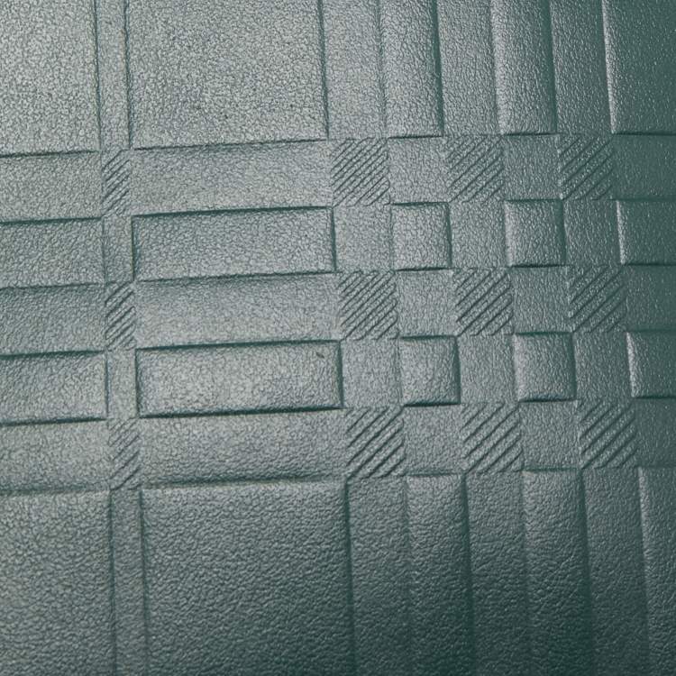 Pre Owned Burberry Green Check Embossed Leather CC Bills Bifold Wallet