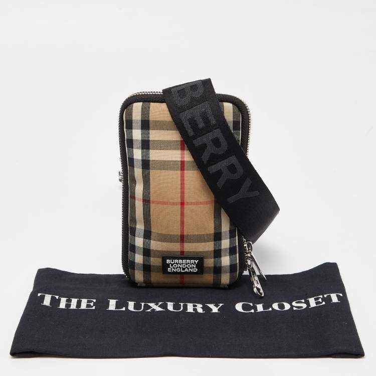 Pre Owned Burberry Beige Vintage Check Canvas Phone Case