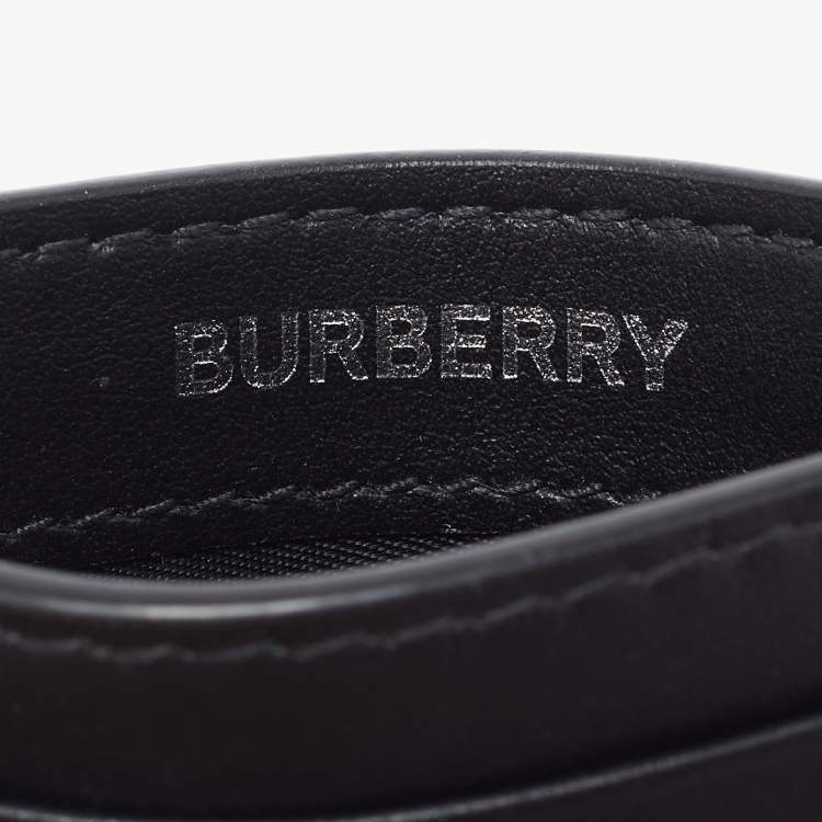 Pre Owned Burberry Beige House Check Coated Canvas and Leather Card Holder