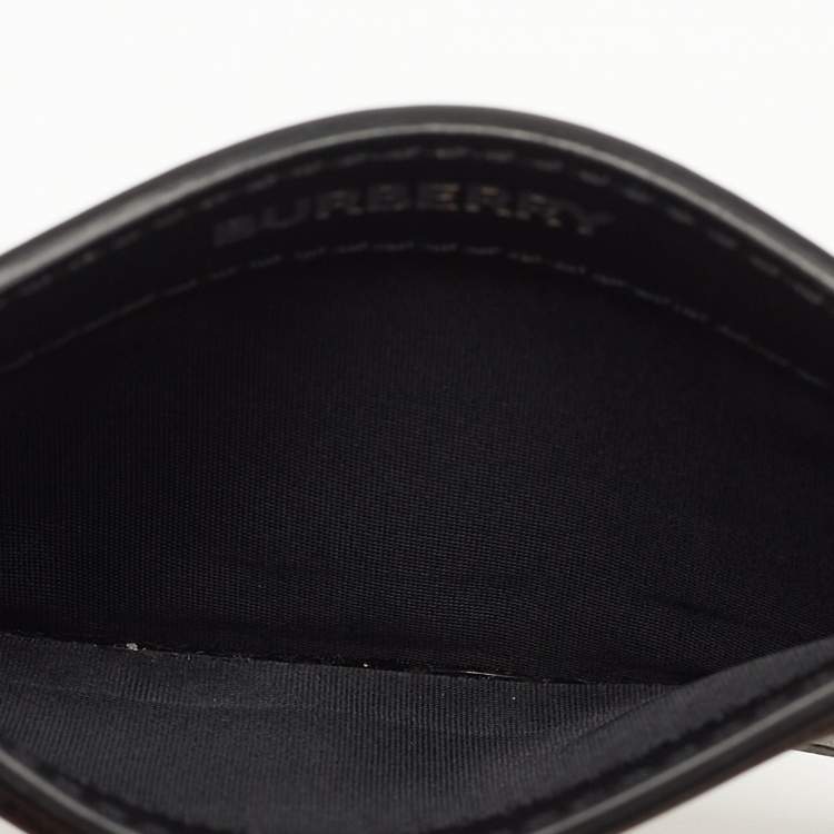 Pre Owned Burberry Beige/Black Checkerboard Leather Sandon Card Holder