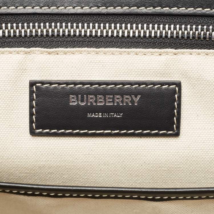 Pre Owned Burberry Dark Birch Brown Check Coated Canvas and Leather Drawcord Backpack