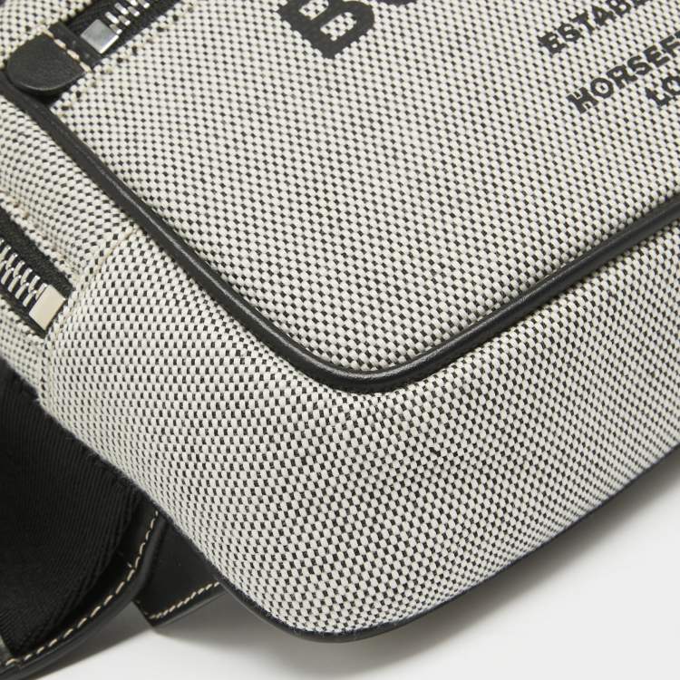 Pre Owned Burberry Grey/Black Canvas and Leather West Belt Bag