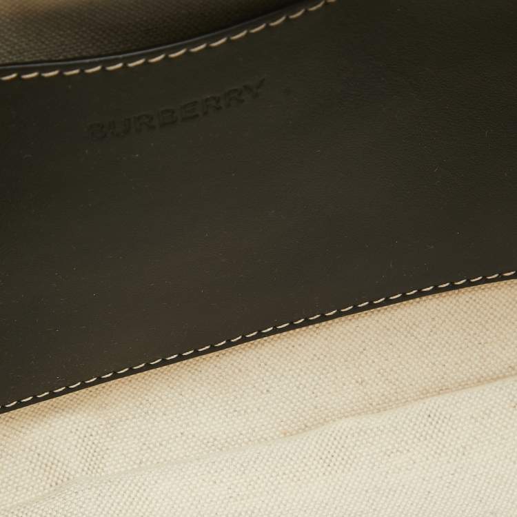 Pre Owned Burberry Grey/Black Canvas and Leather West Belt Bag