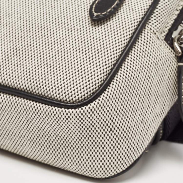 Pre Owned Burberry Grey/Black Canvas and Leather West Belt Bag